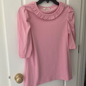 Boden puff sleeve ruffle neck top